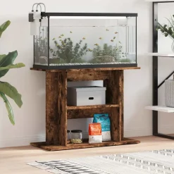 vidaXL -aquariumstandaard -bruin -80 X 35 X 60 Cm -bewerkt Hout