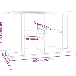 vidaXL -aquariumstandaard -grijs -100 X 40 X 60 Cm -bewerkt Hout