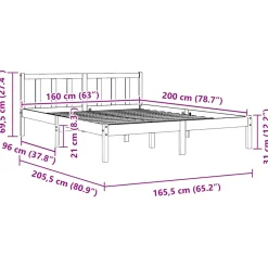 Vidaxl Bedframe Bruin 160 X 200 Cm Bed Frame
