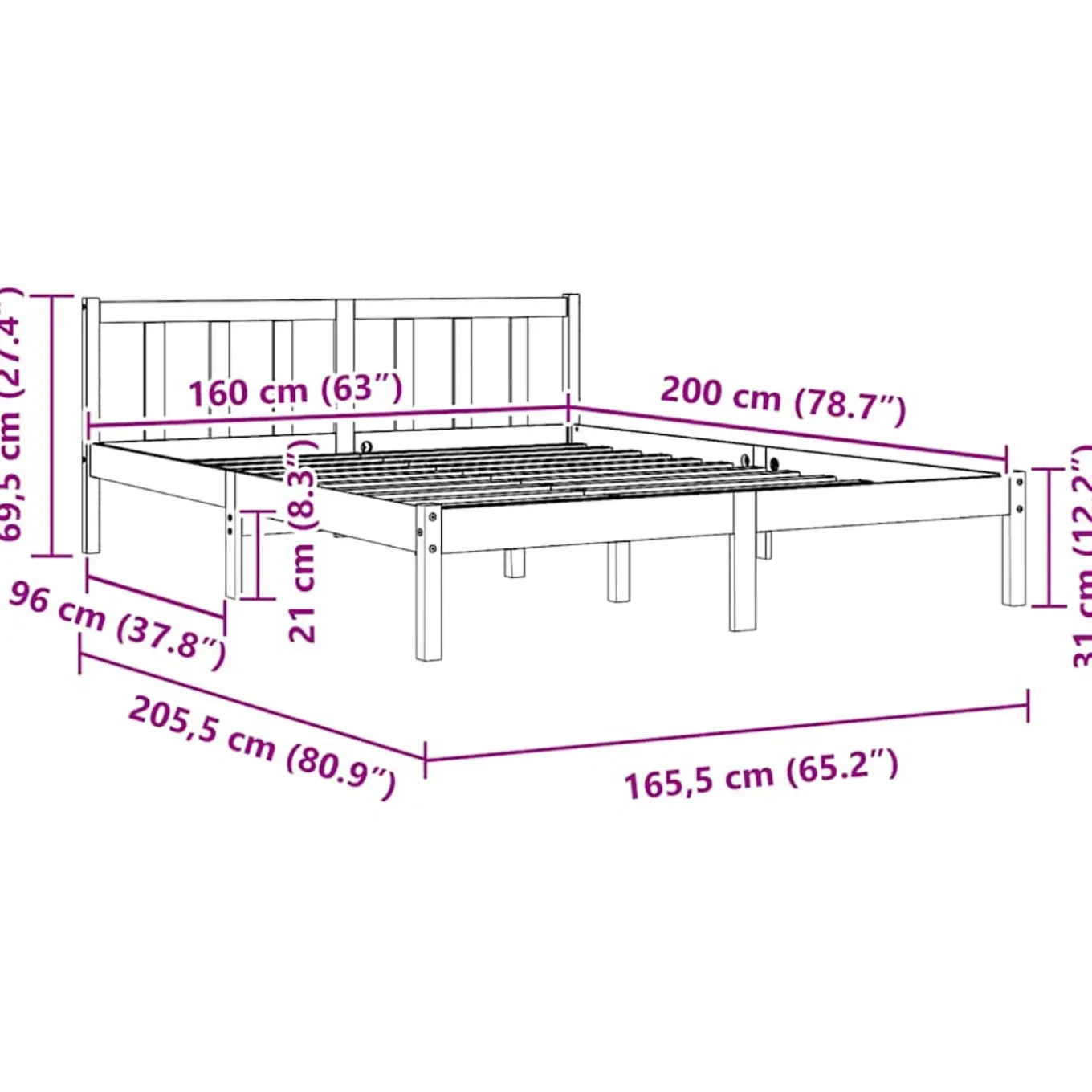 Vidaxl Bedframe Bruin 160 X 200 Cm Bed Frame