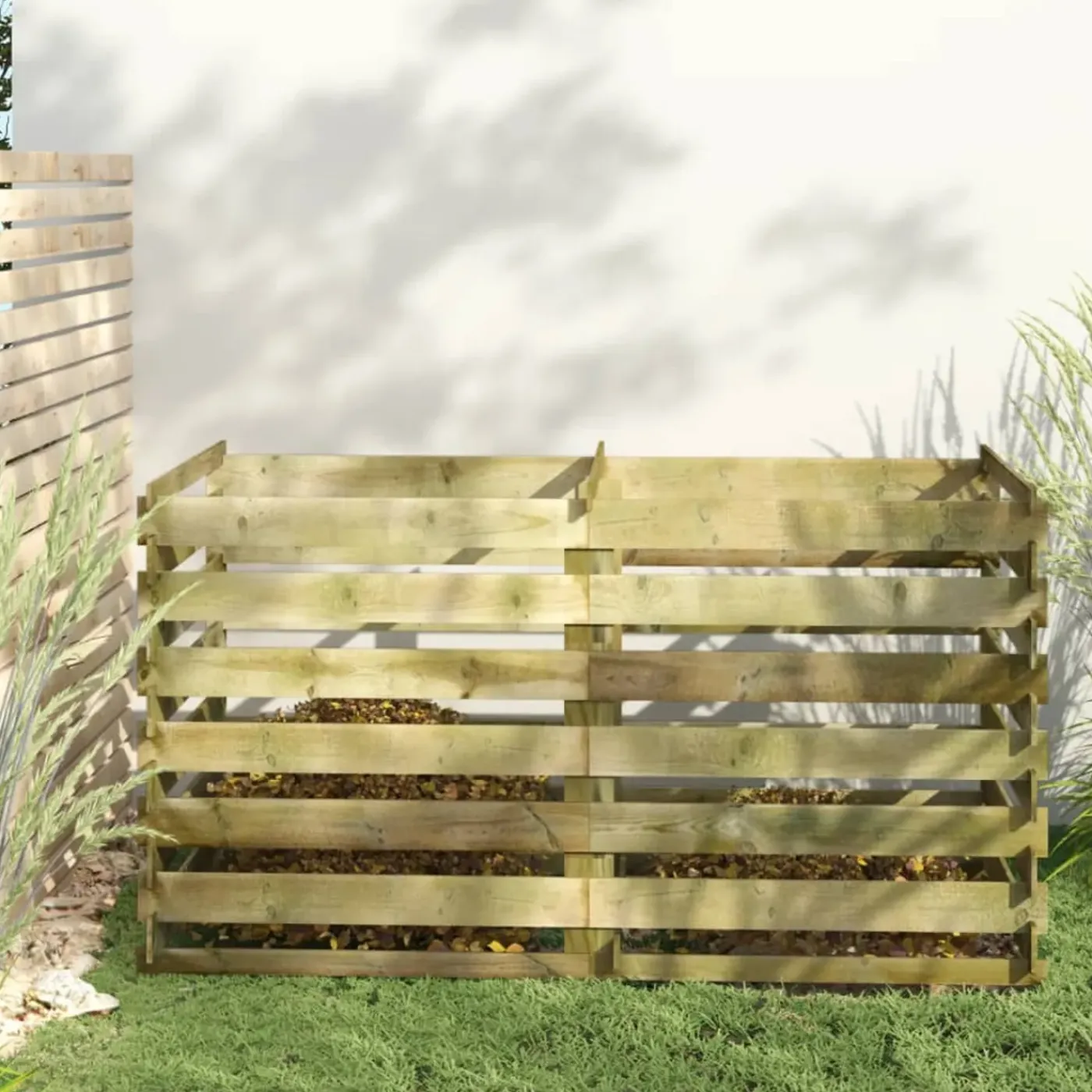 vidaXL -compostbak -bruin -180 X 90 X 90 Cm -grenenhout