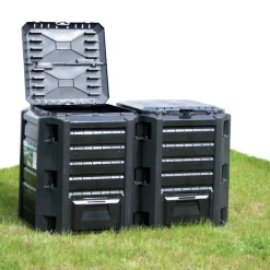 Vidaxl -compostbak -zwart -1200 L -kunststof