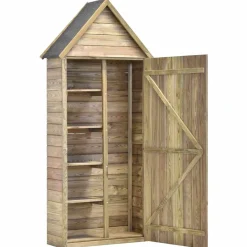 vidaXL Gereedschapsschuur 69 Bruin 69,5 X 32 X 178 Cm Houten Schuur