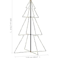 Vidaxl -kerstkegelboom -wit -180 X 118 Cm -metaal