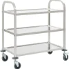 Vidaxl -keukentrolley -zilver -95 X 45 X 83.5 Cm (3 Lagen) -metaal