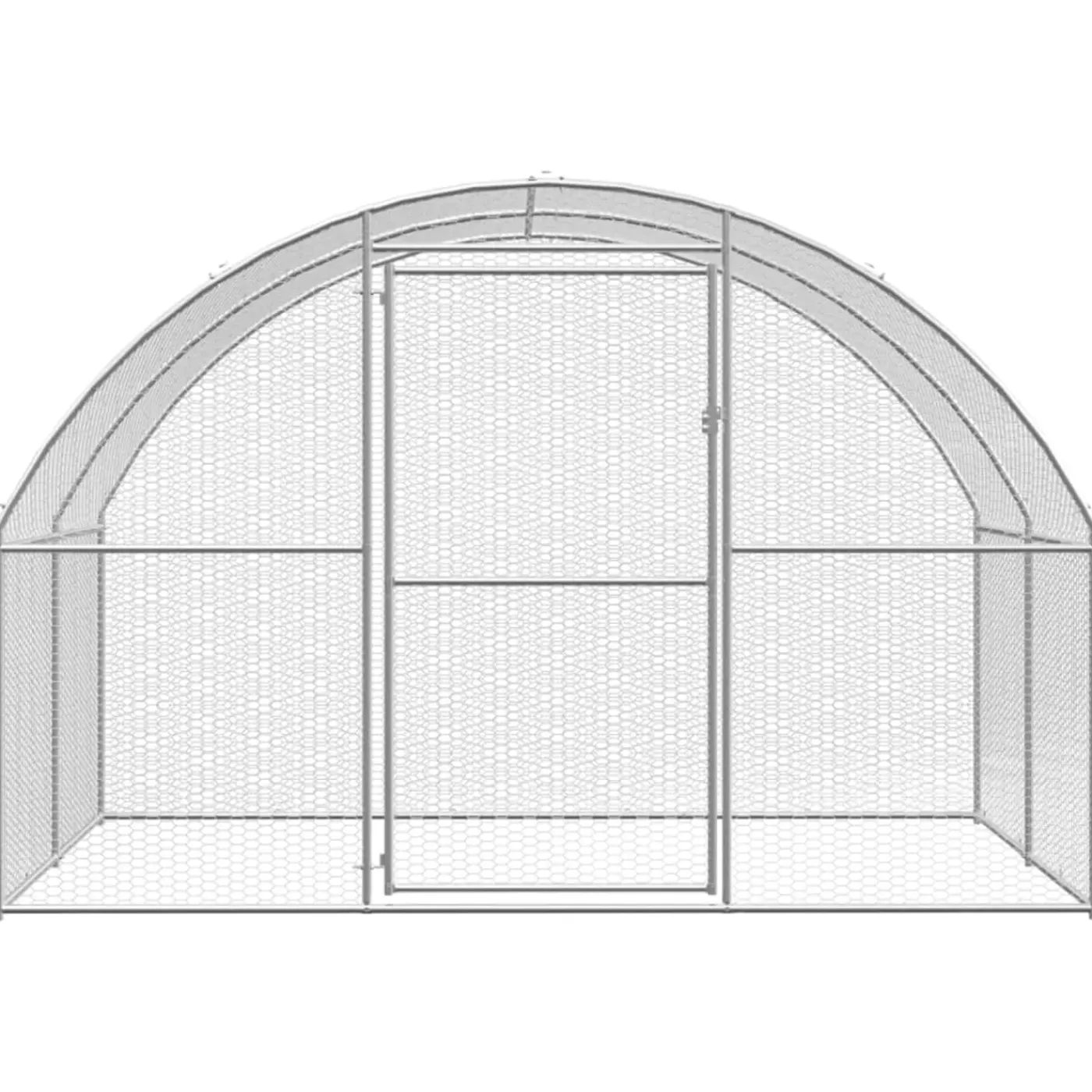 vidaXL Kippenren Zilver 3 X 4 X 2 M Kippen Ren