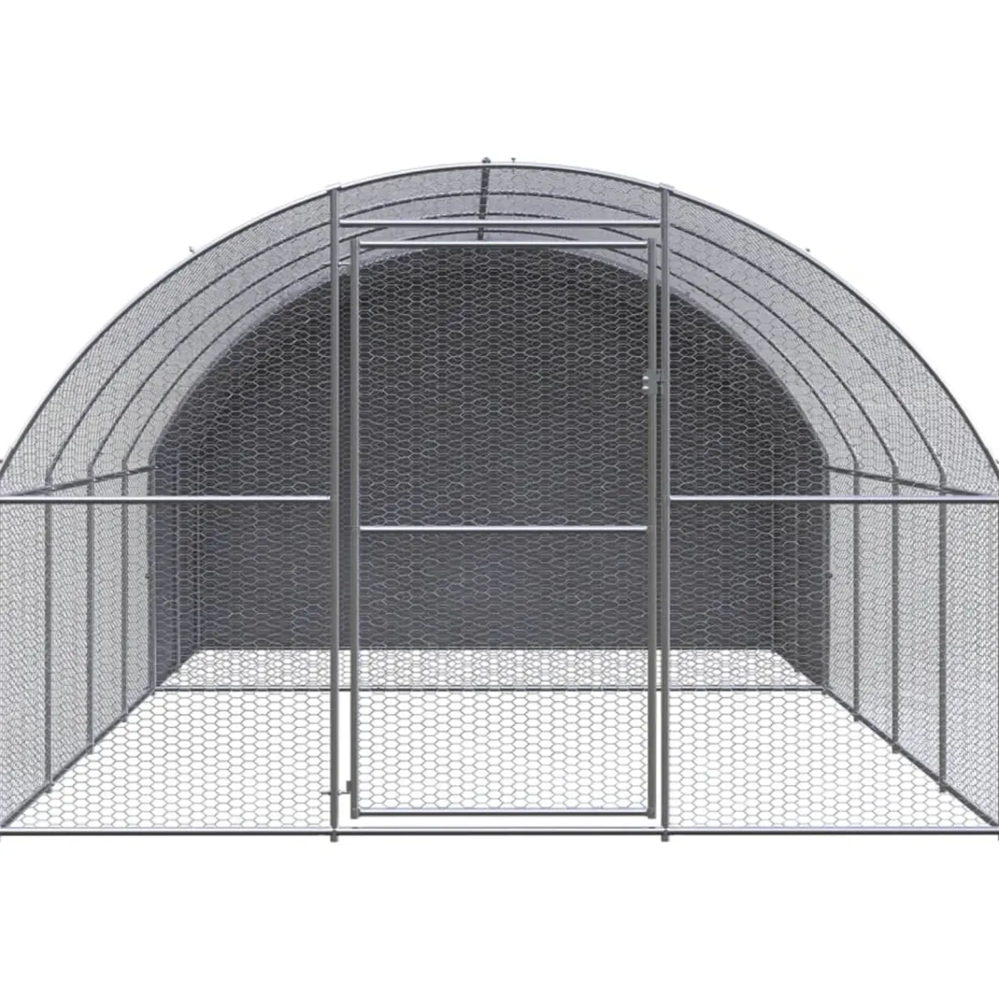 vidaXL Kippenren Zilver 3 X 4 X 2 M Kippen Ren