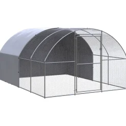 vidaXL Kippenren Zilver 3 X 4 X 2 M Kippen Ren