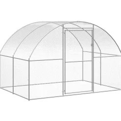 vidaXL Kippenren Zilver 3 X 4 X 2 M Kippen Ren