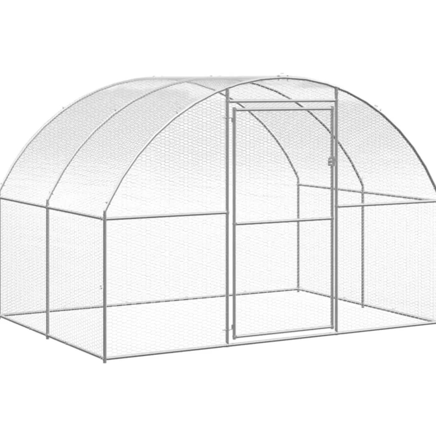 vidaXL Kippenren Zilver 3 X 4 X 2 M Kippen Ren