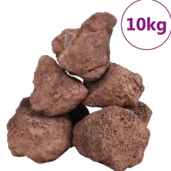 Vidaxl Lavasteen Rood 10-30 Cm (10 Kg) Vulkanisch Lavasteen