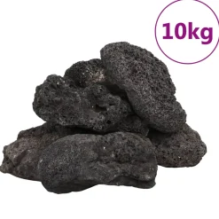 Vidaxl -lavasteen -zwart -10-30 Cm (10 Kg) -steen