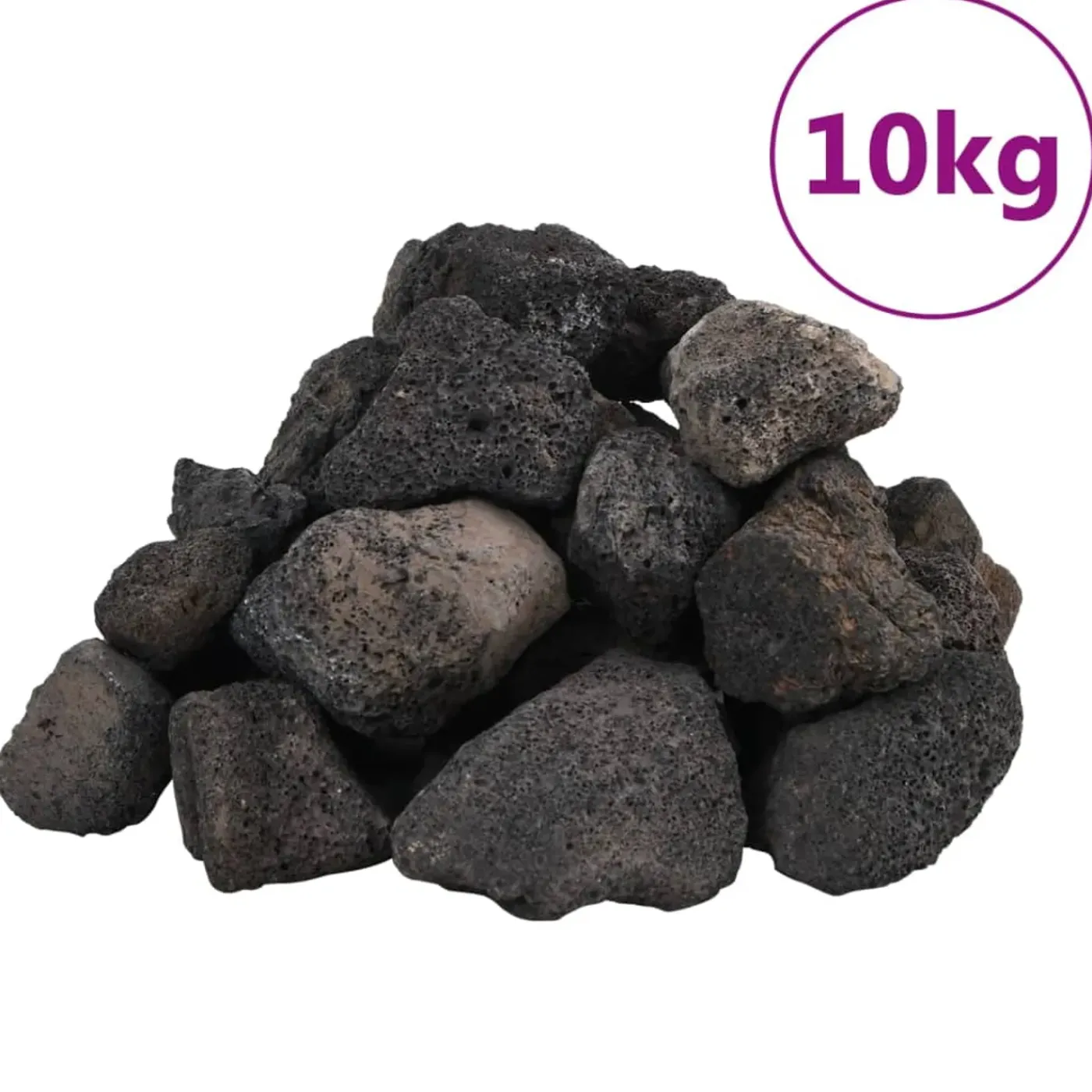 vidaXL Lavasteen Zwart 5-8 Cm (10 Kg) Vulkanisch Lavasteen