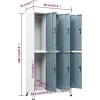 vidaXL Lockerkast 1 Grijs Opbergkast