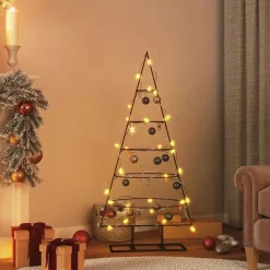 Vidaxl -metalen Kerstboom -zwart -125 Cm -staal