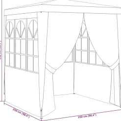 vidaXL Partytent 1 Antraciet 2.5 X 2.5 M Feesttent