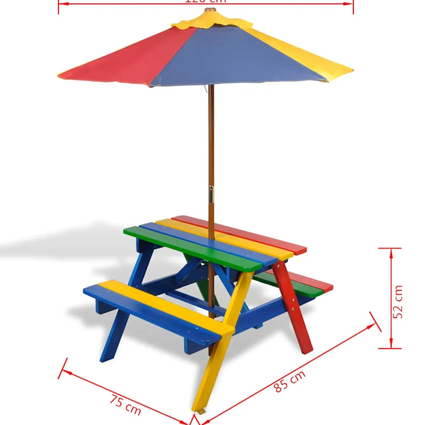Vidaxl -picknicktafel Voor Kinderen -multikleur -hout