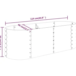 Vidaxl -plantenbak -groen -114 X 40 X 36 Cm -staal