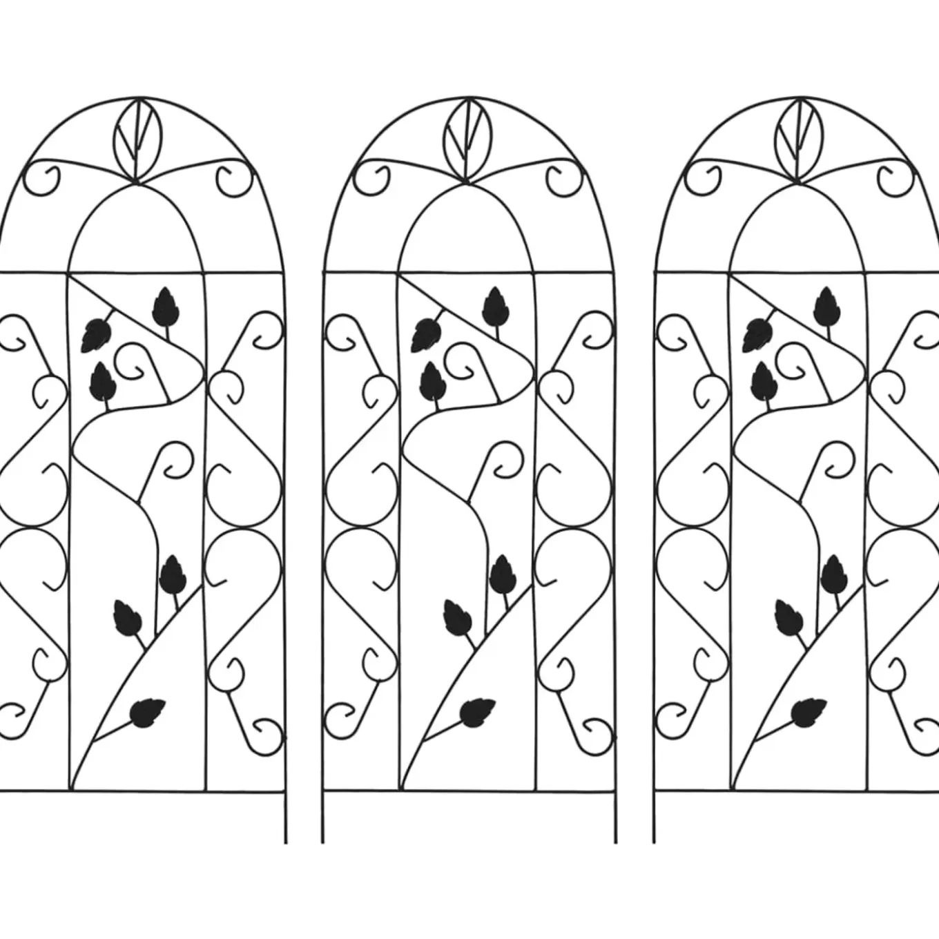 Vidaxl Plantenrek 3 Zwart Klimrek
