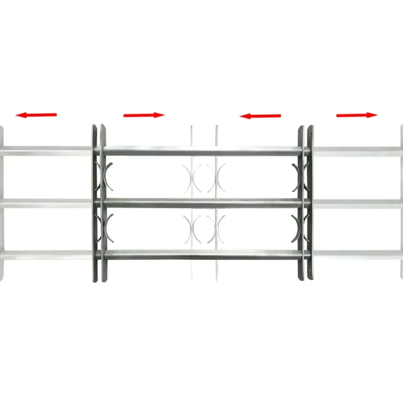 vidaXL Raam Hekwerk 1 Zilver 700-1050 mm raambeveiliging