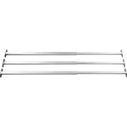 vidaXL - Raamstang - Verstelbaar - Staal - Zilver - 71-120 Cm - 3 Stuk