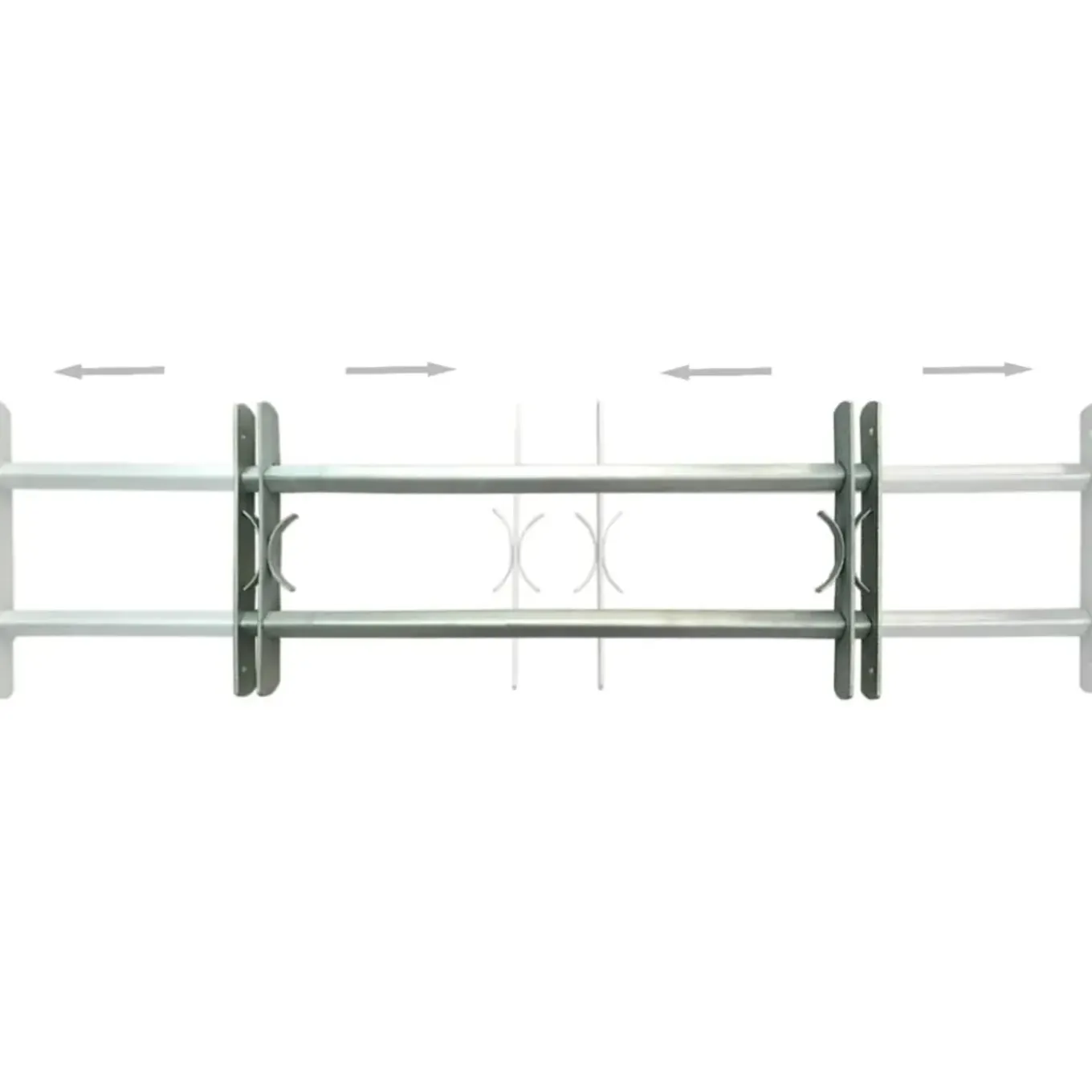 vidaXL Raamtralie 2 Zilver 1000-1500 mm raambeveiliging