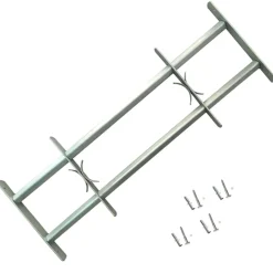 vidaXL Raamtralie 2 Zilver 1000-1500 mm raambeveiliging
