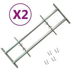 vidaXL Raamtralie 2 Zilver 1000-1500 mm raambeveiliging