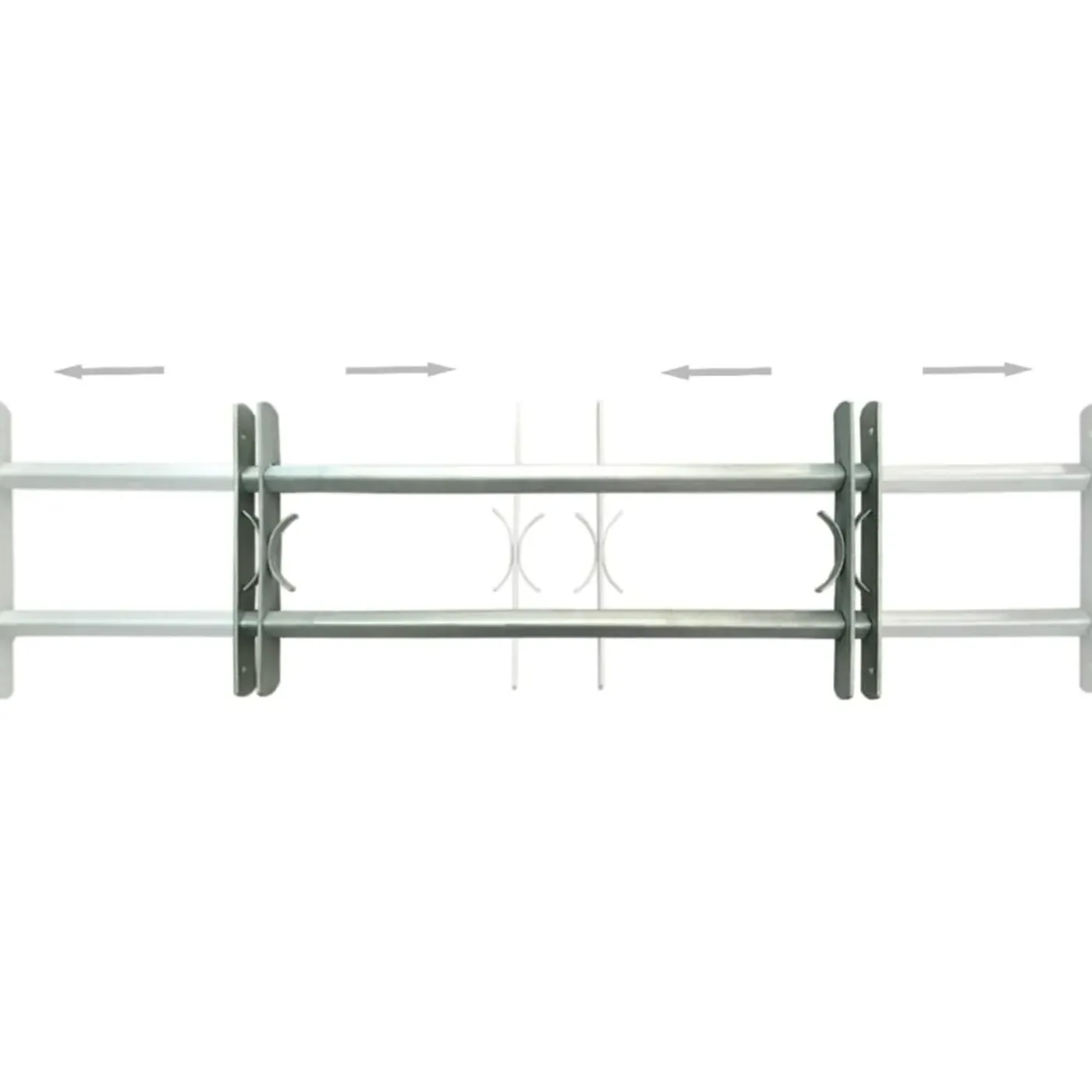 vidaXL Raamtralie 2 Zilver 700-1050 mm raambeveiliging