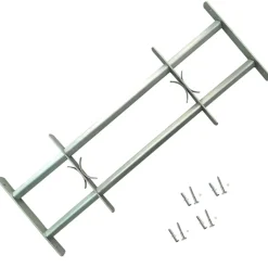 vidaXL Raamtralie 2 Zilver 700-1050 mm raambeveiliging