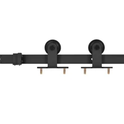 Vidaxl -schuifdeur -zwart -90 X 205 Cm (200 Cm Schuifrail) -aluminium