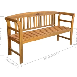Vidaxl - Tuinbank - Acaciahout - Bruin - 157x45x82,5 Cm