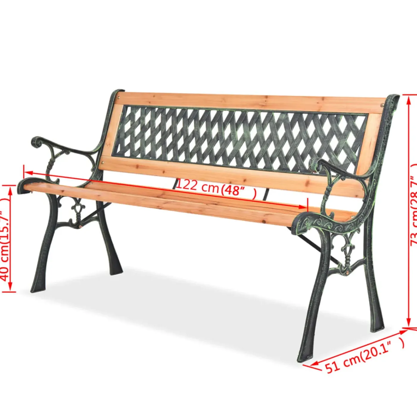 vidaXL Tuinbank 1 Bruin 122 Cm Tuinbankje