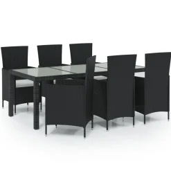 Vidaxl Tuinset Zwart 190 Cm Tafellengte Eethoek