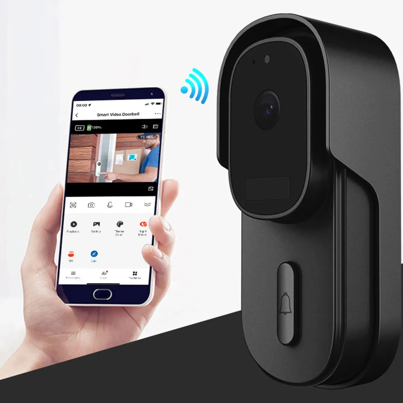 Smartlife Domotica Video Deurbel Voor Buitengebruik Met Full Hd Camera Infrarood Nachtzicht En Ip65 Waterdicht