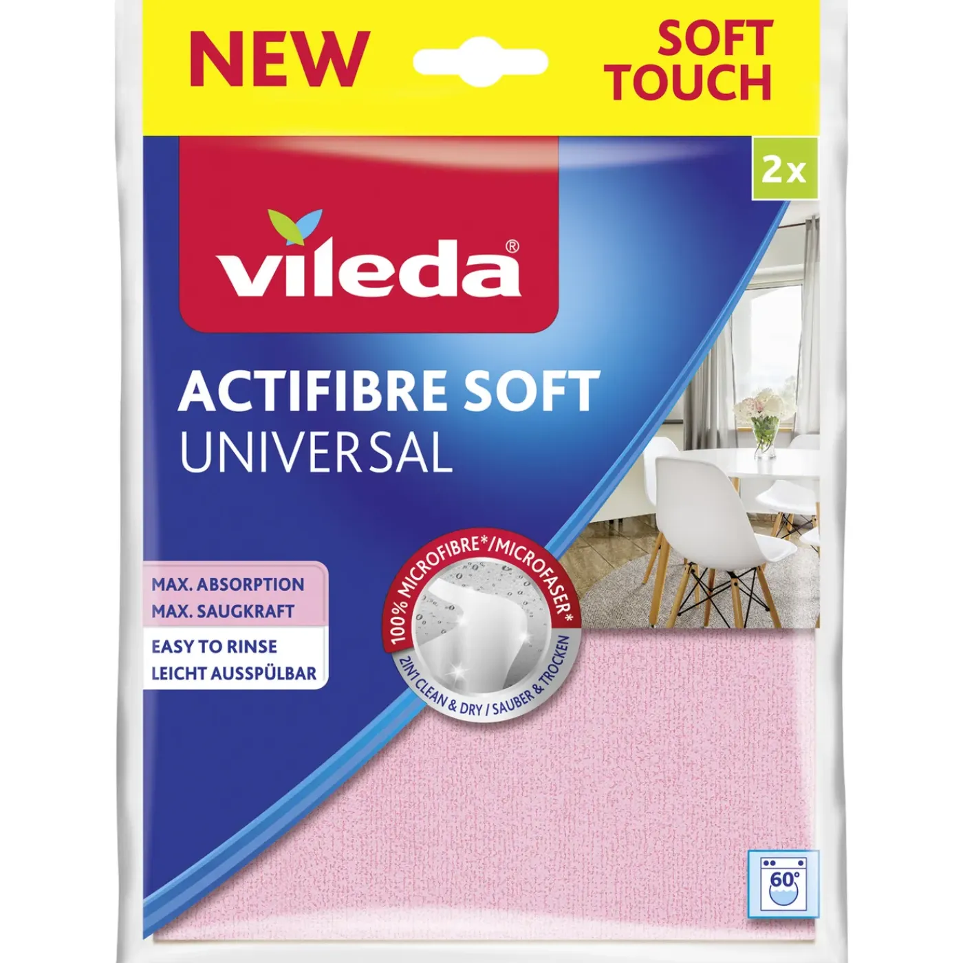 Vileda microvezeldoekjes Soft Touch Actifibre Soft 2st
