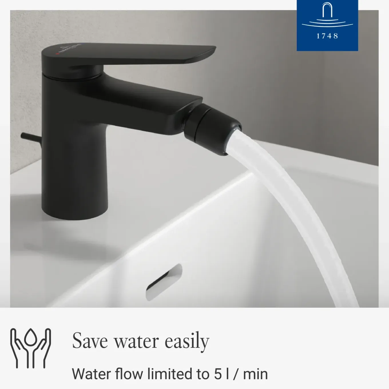 Villeroy & Boch - Bidetkraan - Oasis - Matzwart - 73 Mm - Eengreeps