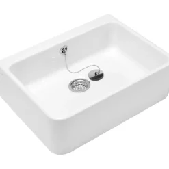 Villeroy & Boch O.novo Gootsteen - Met Overloop - 59.5x50x20cm Ceramicplus - White Alpine (glans