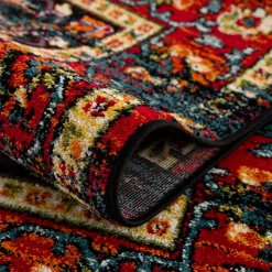 Muratap Vintage Marrakech Vloerkleed Zwart Multi Laagpolig - 140x200 Cm