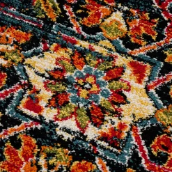 Muratap Vintage Marrakech Vloerkleed Zwart Multi Laagpolig - 140x200 Cm