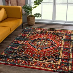 Muratap Vintage Marrakech Vloerkleed Zwart Multi Laagpolig - 140x200 Cm