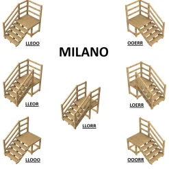 Vinuovo Milano Buitentrap 4 Gesloten Treden - Bordes L116 X B120 Cm - Leuning L+a