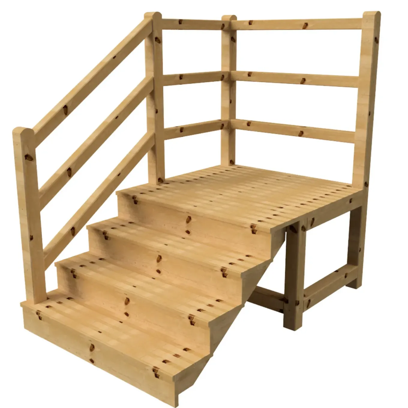 Vinuovo Milano Buitentrap 4 Gesloten Treden - Bordes L116 X B120 Cm - Leuning L+a