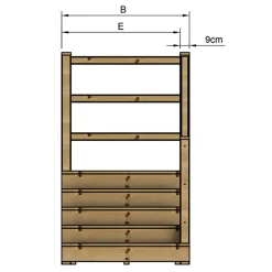 Vinuovo Milano Buitentrap 5 Gesloten Treden - Bordes L189 X B120 Cm - Leuning R+a