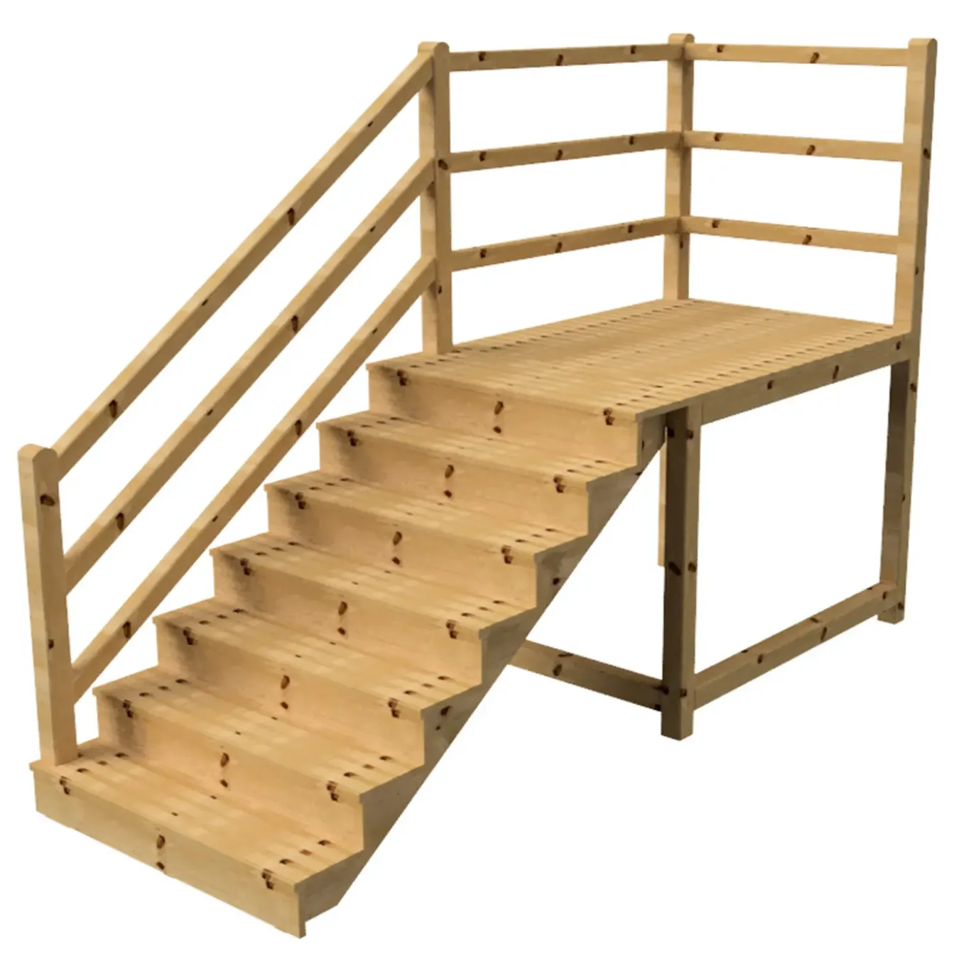 Vinuovo Milano Buitentrap 7 Gesloten Treden - Bordes L189 X B120 Cm - Leuning L+a