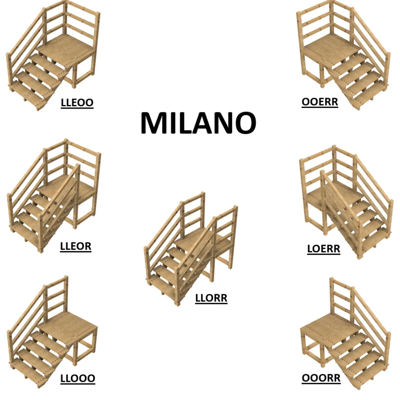 Vinuovo Milano Buitentrap 7 Gesloten Treden - Bordes L189 X B120 Cm - Leuning L+a