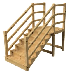 Vinuovo Milano Buitentrap 6 Gesloten Treden - Bordes L116 X B120 Cm - Leuning L+r