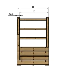 Vinuovo Milano Buitentrap 4 Gesloten Treden - Bordes L189 X B120 Cm - Leuning L+a