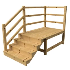 Vinuovo Milano Buitentrap 4 Gesloten Treden - Bordes L189 X B120 Cm - Leuning L+a