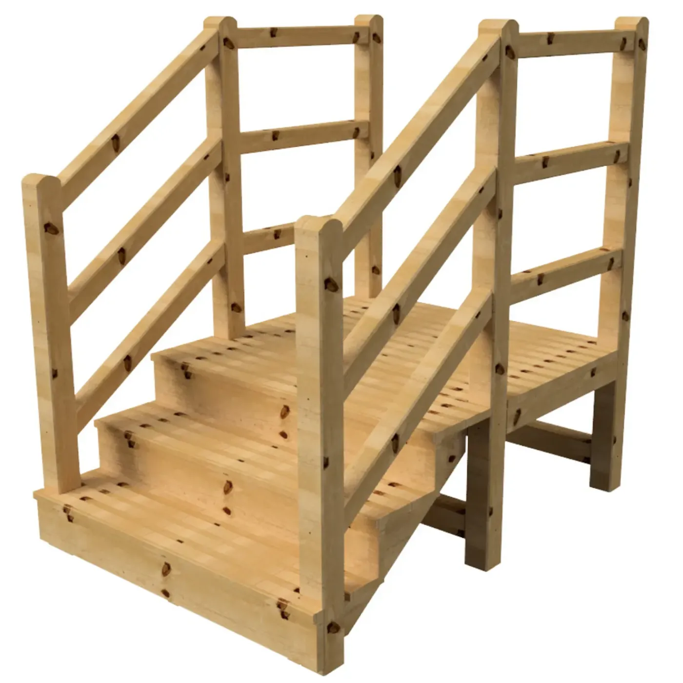 Vinuovo Milano Buitentrap 3 Gesloten Treden - Bordes L116 X B120 Cm - Leuning L+r